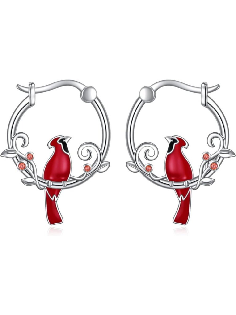 Cute Animal Hoop Earrings for Women - Hummingbird, Ladybug, Penguin - 925